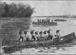 Indians in canoes
